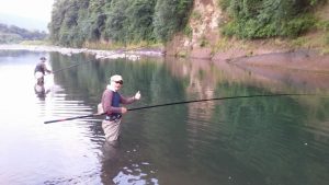 落語家の林家彦いち師匠と山本さん