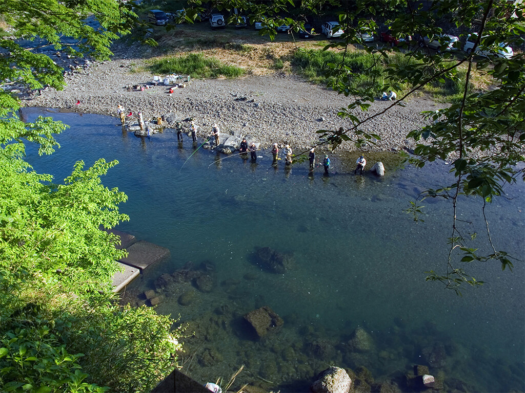 アユ毛バリ釣りの名川として知られる静岡県の興津川
